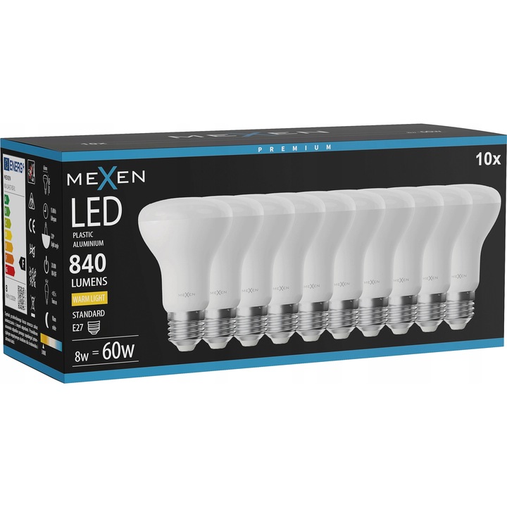 Bec LED Mexen Nova E27 R63 8W 3000K 840 LM