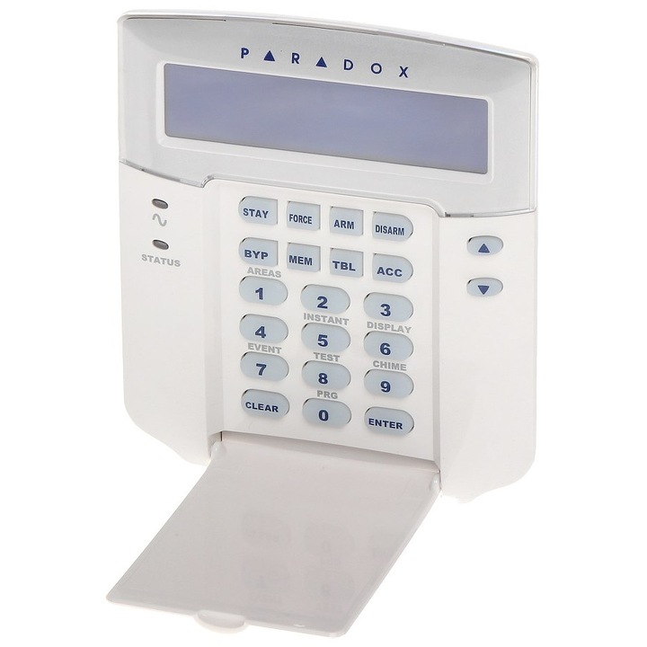 Tastatura centrala alarma Paradox K-641 Plus alb argintiu 12.6x15x2.7cm
