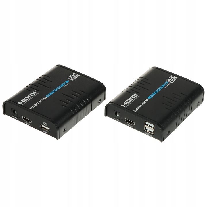 Удължител HDMI + USB DELTA, 4K, 80м, 110x90x26мм, комплект с USB-A кабел