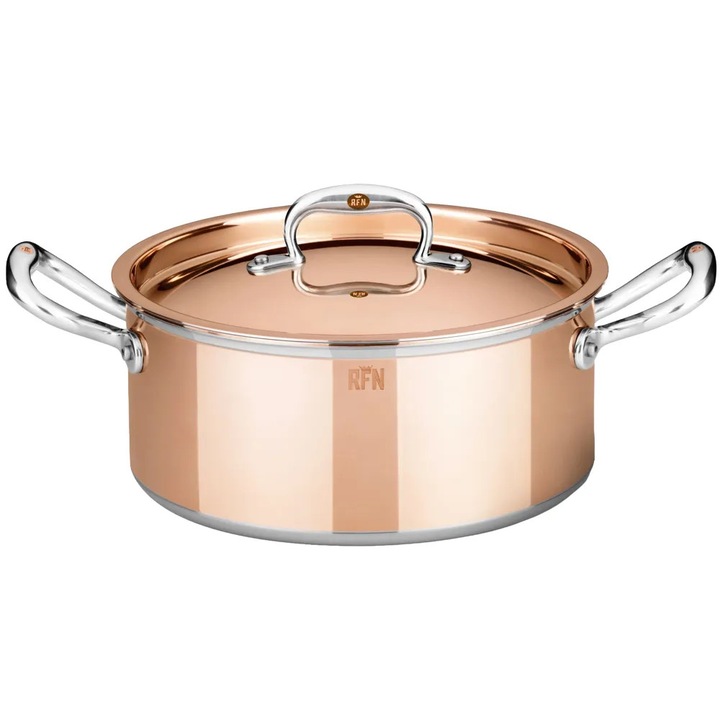 Oala pentru supa cu capac Ruffoni, 2.8 litri, Ø 20 cm, manere ergonomice, incalzire rapida si uniforma, cupru