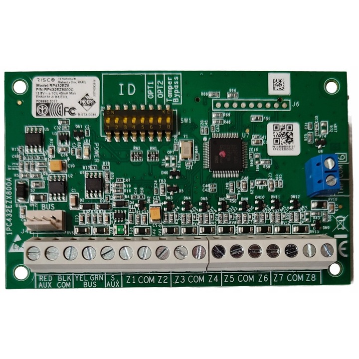 Модул с 8 входа Risco за LightSYS 2 и ProSYS Plus, конфигурируем, 10.5x6.6x1.8cm