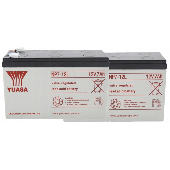 Set acumulatori Yuasa NP7-12L 12V 7Ah pentru UPS APC