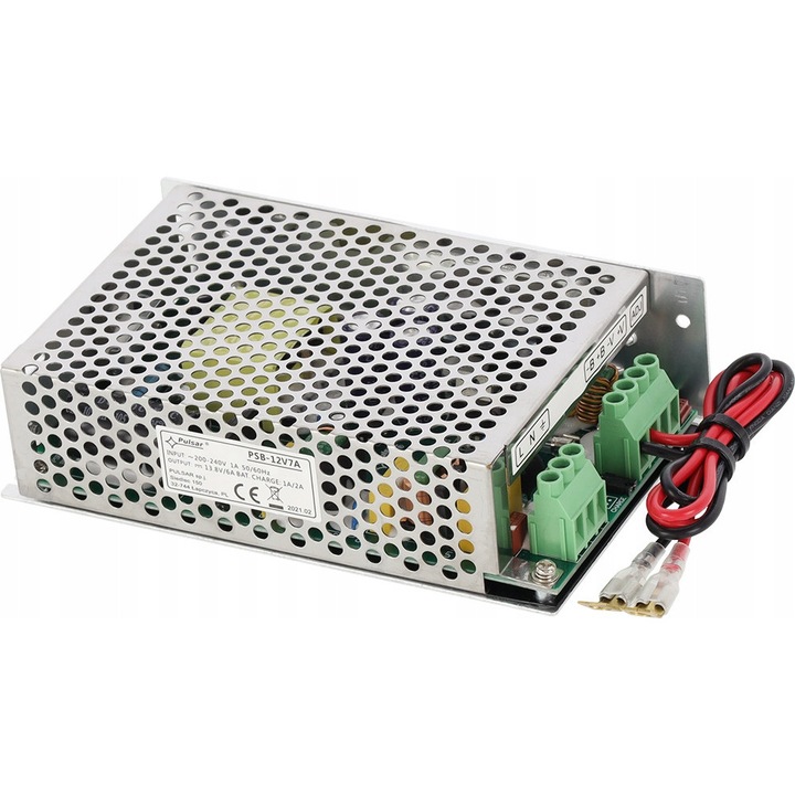 PSB-12V7A tápegység, 12V, 7A, 97W, 200-240V AC, 159x98x42mm