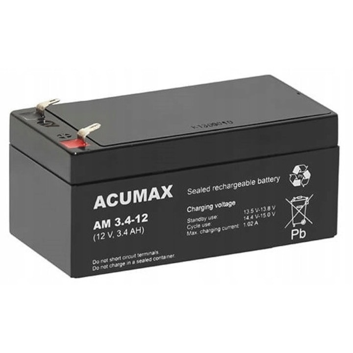 Set acumulatori Acumax RBC47, 1x AM 3,4-12, 12V, 3,4Ah, tehnologie AGM