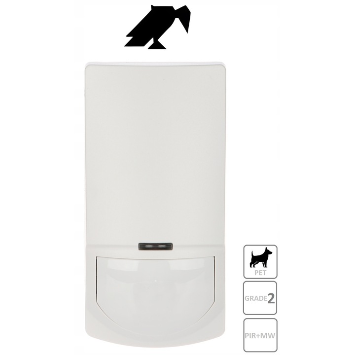 Camera de detectie miscare duala SWAN-1000 PIR + MW, alb, 123x62x38mm, rezistenta la animale de pana la 25 kg