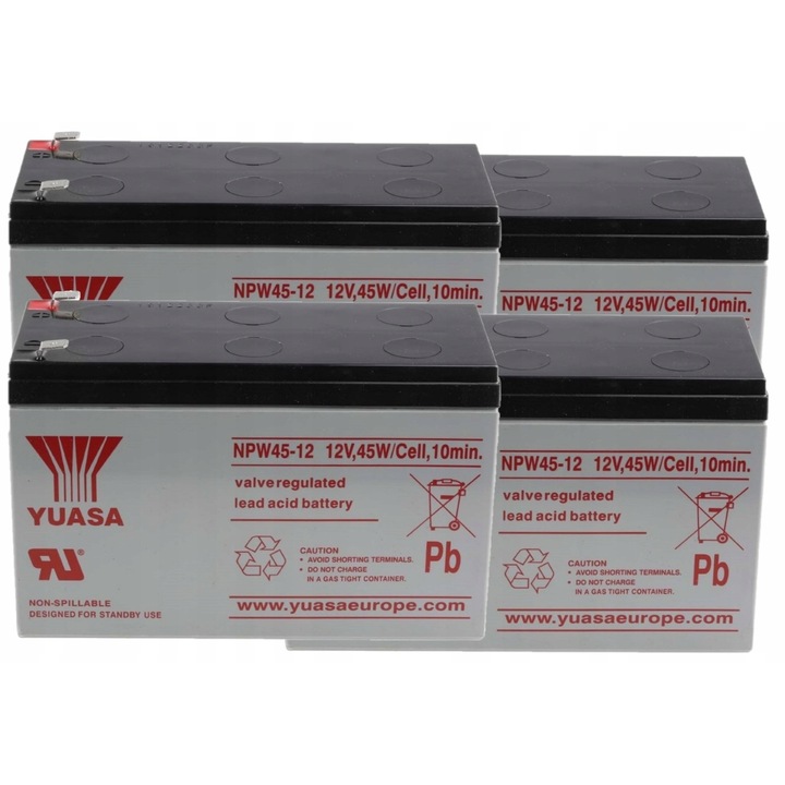 Set acumulatori Yuasa NPW45-12 12V 7,5Ah pentru UPS APC