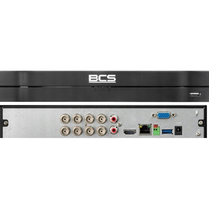 Хибриден рекордер 8 канала BCS-L-XVR0801-4KE(5), 8Mpx, поддръжка на IP, HD-CVI, HD-TVI, AHD, 16TB