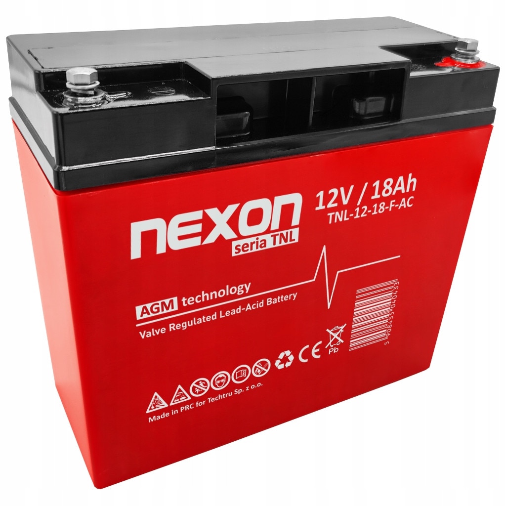12.7 m Akumulator AGM 12V 18Ah NEXON TNL, dimensiuni 181x77x167mm