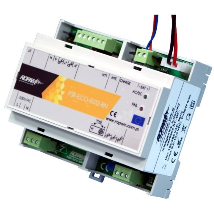 Ropam PSR-ECO-5012-RN AC/DC tápegység, 50W, 12V/24V, DIN sínre szerelhető 6M, komplett készlet