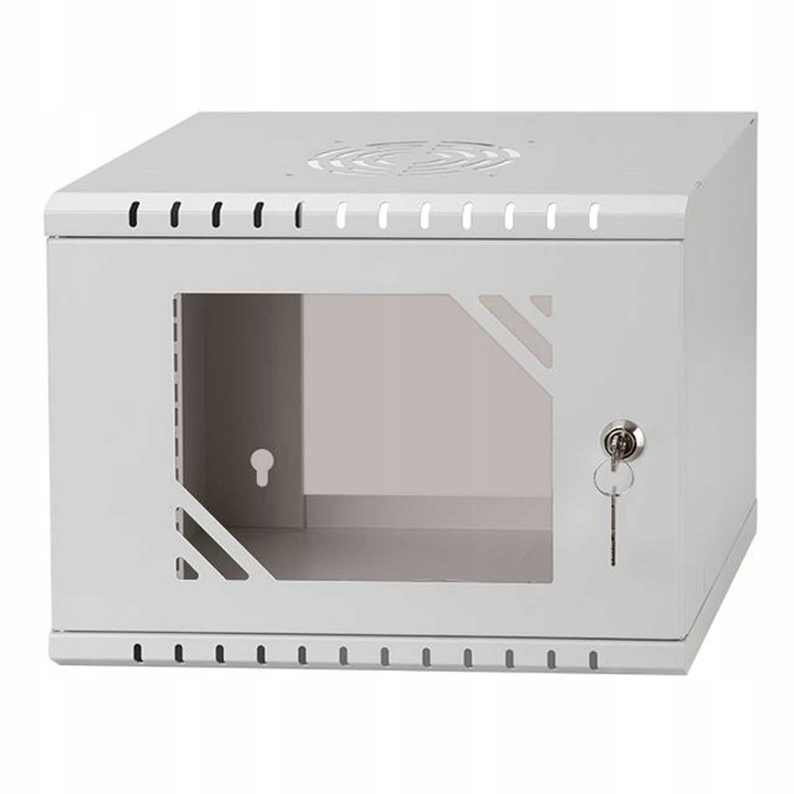 STALFLEX 10" 4U fém szekrény, 280 mm, üvegajtóval, szürke, méretei 320x240x280 mm