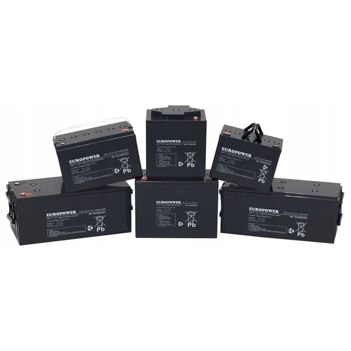 Acumulator AGM VRLA EUROPOWER EP 1,2-12, 12V, 1,2Ah, dimensiuni 53x97x45mm