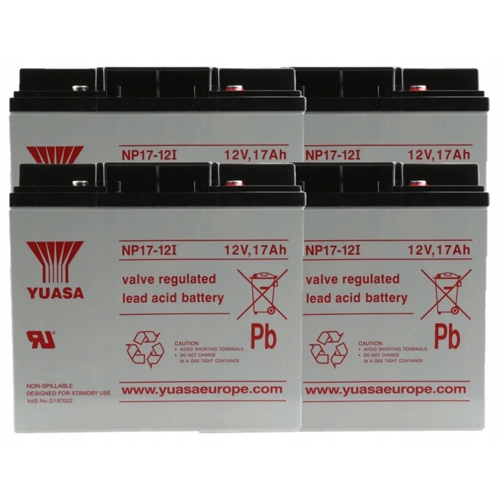 Set acumulatori Yuasa 4x NP17-12 12V 17Ah pentru UPS APC