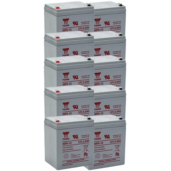 Set acumulatori Yuasa NP5-12 10x 12V 5Ah pentru UPS APC