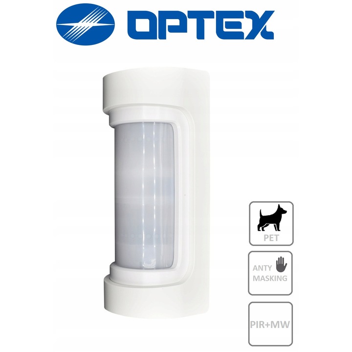 Camera de detectie miscare duala OPTEX, pasiva infrarosu + microfibra, 12m, IP55, 0,8-1,2m, set accesorii