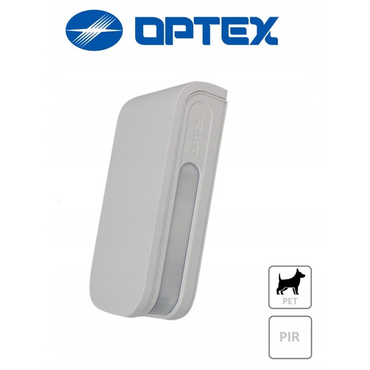 Detector de miscare PIR, OPTEX, 2x12m, alb, IP55, set
