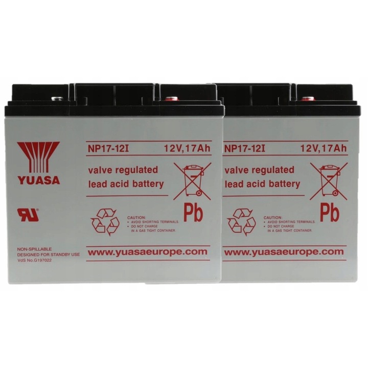 Set acumulatori Yuasa NP17-12 12V 17Ah pentru UPS APC