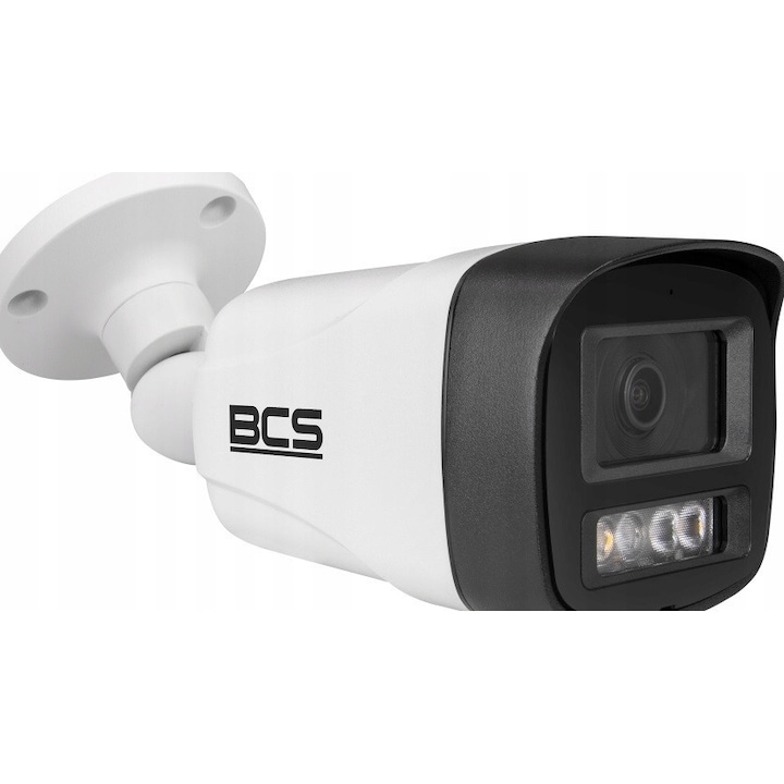 Camera de supraveghere tuba IP BCS-L-TIP14FSR3L3, 4Mpx, IR si WhiteLight, alb, 197.9x80.2x76.2mm