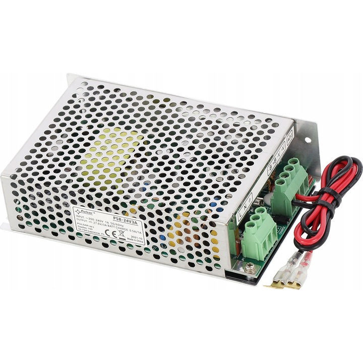 PSB-24V3A SZABÁLYOZOTT Pufferelt KAPCSOLÓÜZEMŰ TÁPEGYSÉG 97W 3A 24V CCTV PULSAR