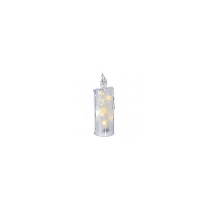 LED свещ без пламък, празнична декорация, работи с батерии, 5.5x15cm