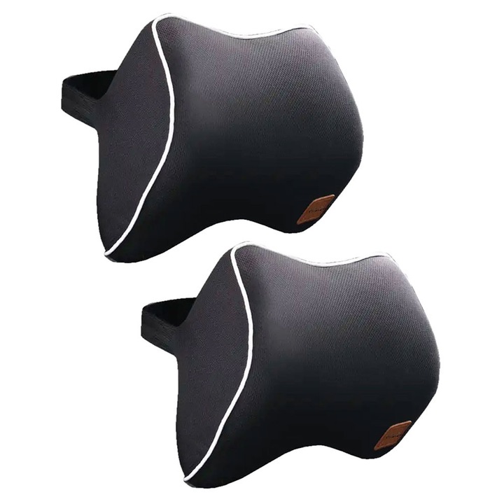 Set 2 Perne Auto PriStyle, Spuma cu Memorie, Negru, Husa Detasabila