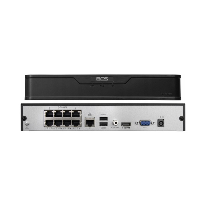 Мрежови NVR 8 канала BCS-P-NVR0801-4KE-8P-III, 8Mpx, 4K, 6TB, PoE
