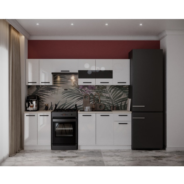 Bucatarie Daria, 240x60x200cm, Alb