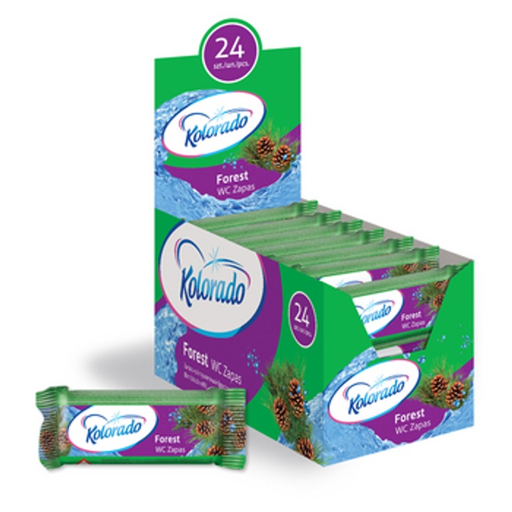 Rezervă deodorant WC HAL Colorado Forest, 40g, 400 spălări, biodegradabil, set de 24 capsule