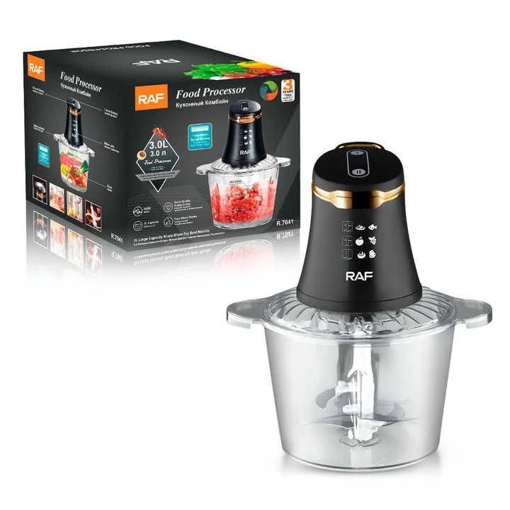 Tocator electric RAF 3L, 800W, 4 lame inox, bol transparent, 3L