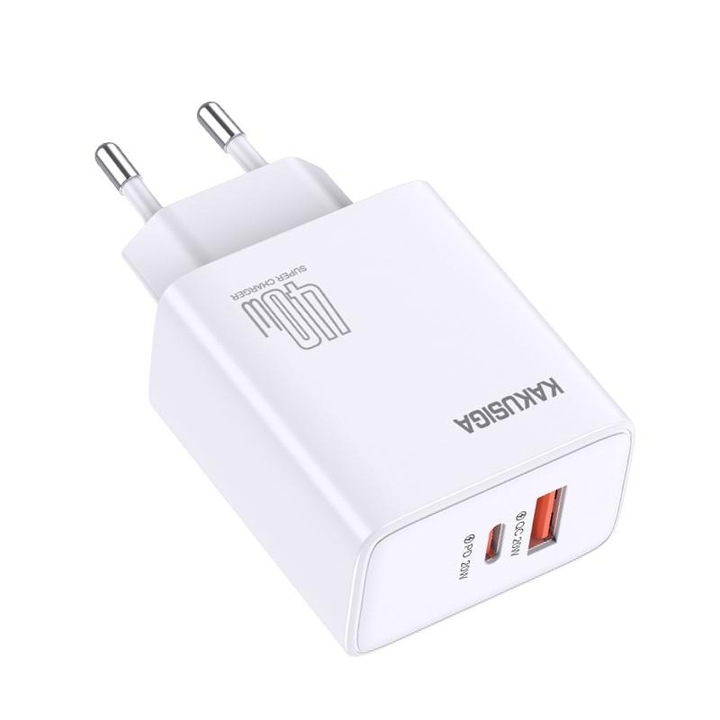 Incarcator retea Kaku KSC-936, 40W, 1xUSB-C, 1xUSB-A, Alb