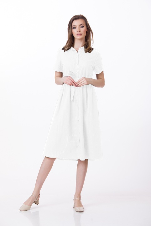 Rochie BE YOU cu cordon, Alb