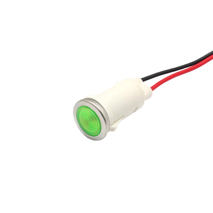 Indicator LED panou, FILN, 12.5mm, verde, 12-24V DC, IP65