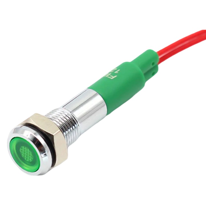 Indicator LED pentru panou, FILN, 6mm, verde, 12-24V DC, IP65
