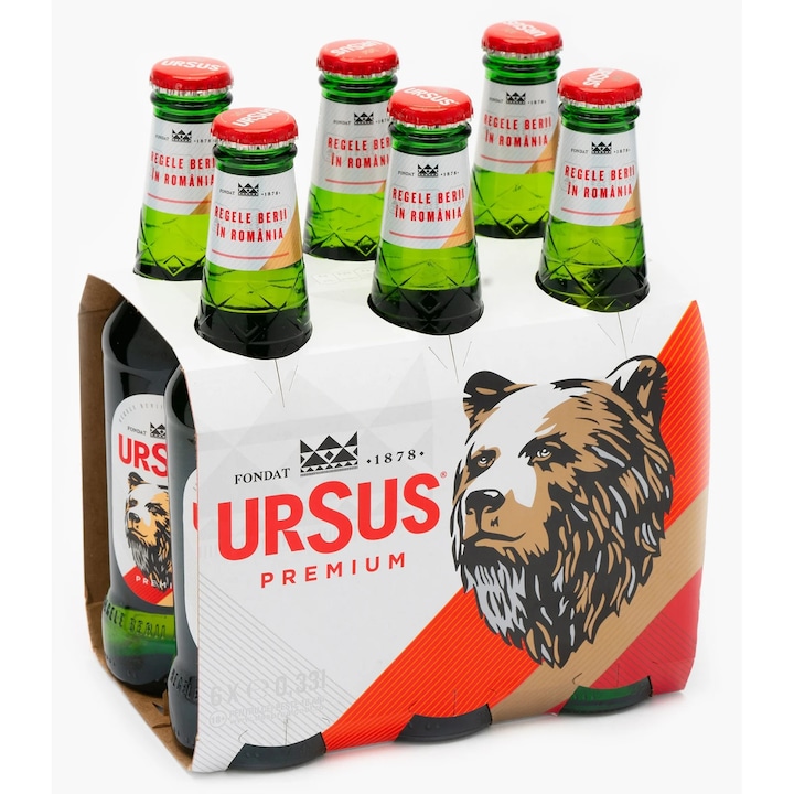 Bere blonda Ursus, sticla, set 6 x 0.33l