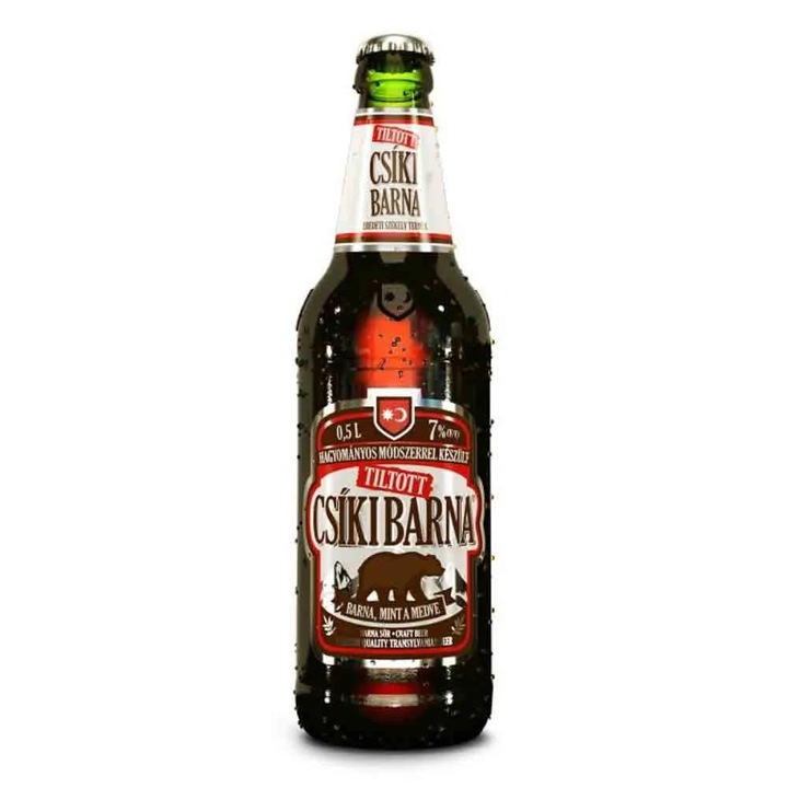 Bere Bruna Csiki Tiltot, 20 x 0.5 l, 7% Alcool, sticlă, maro