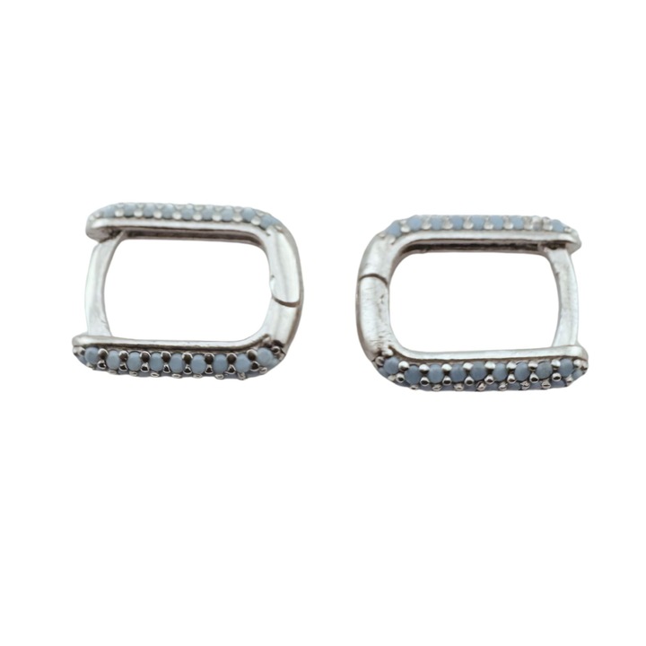 Cercei Flippy Jolie Silver, Argint 925, Design Minimalist, Cristale, 2.31 g, Argintiu