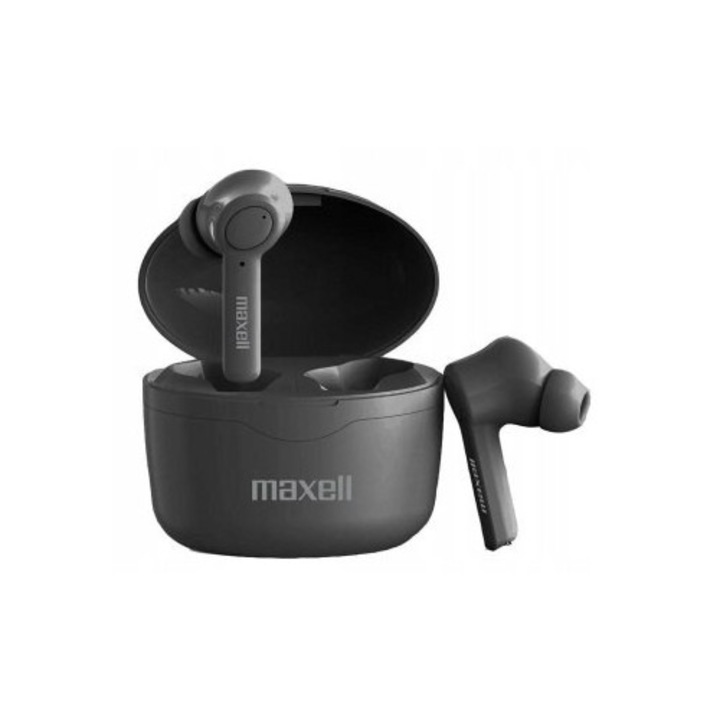 Casti wireless Maxell Bass 13 Sync Up, negru, control tactil, impermeabil IPX4, 12h autonomie