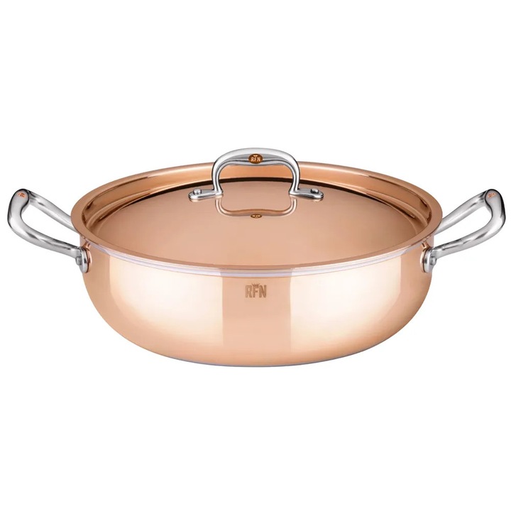 Oala cu capac Ruffoni, 4.7 litri, ∅28 cm, manere ergonomice, incalzire rapida si uniforma, cupru