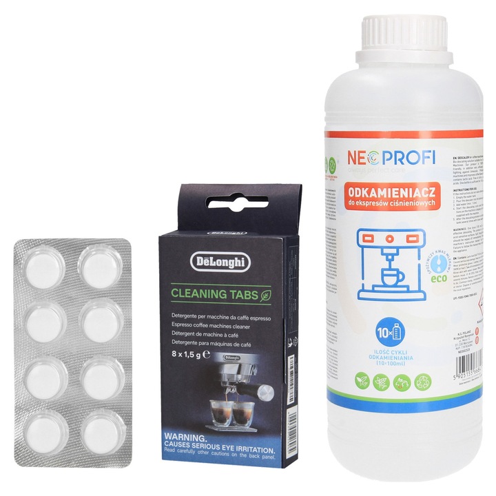 Set de intretinere NeoProfi, demineralizator 1L, tablete de curatare 8x1g, universal