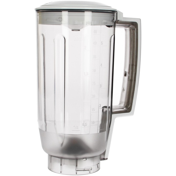 Kielich complet Bosch 1250ml, alb, pentru blender MUM5, set cu cutit, capac si garnitura