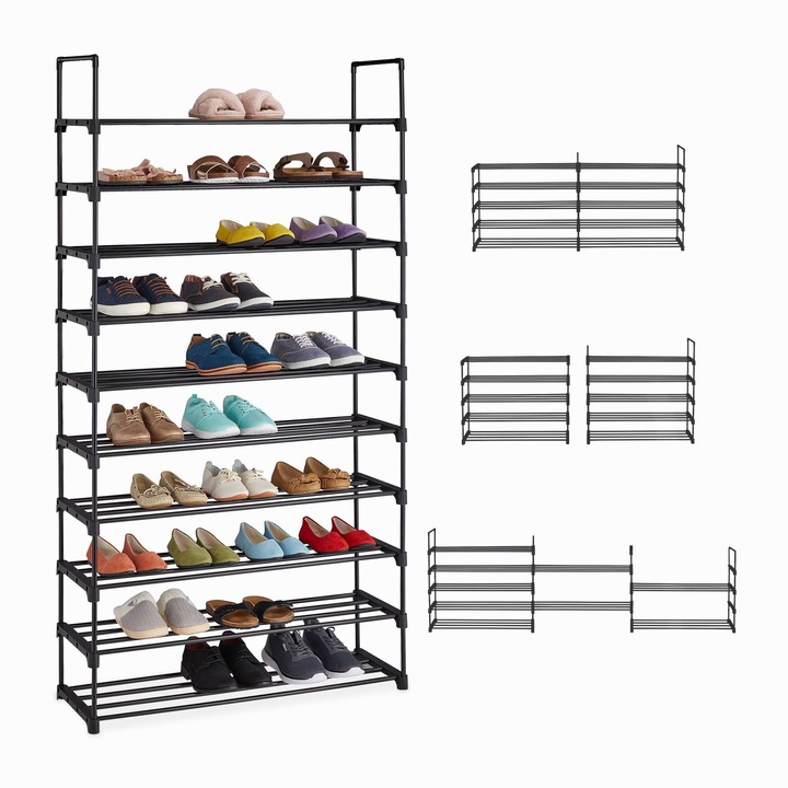 Cipőtartó, Northio, fém, 40 pár kapacitás, 62x30x80cm