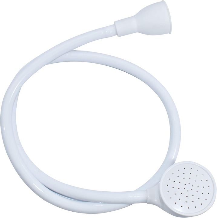 Dus portabil, montare la robinet, furtun cu cap de dus, alb