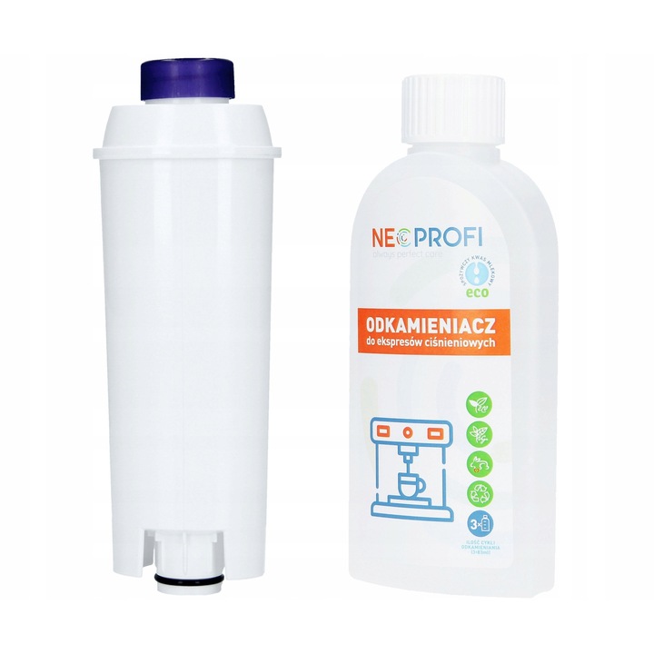 Set de intretinere Neoprofi, demineralizator 250ml + filtru apa tip 1ECWF01 pentru espressoare