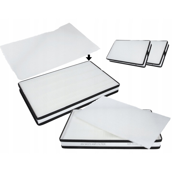 Set 2 Filtre pentru Recuperator Neoprofi CleanPad Pure, M5 si G3, Alb, 414x247x48mm, 404x240x10mm