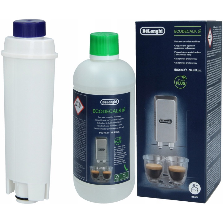 Set de intretinere pentru espressoare Neoprofi, EcoDecalk, 500ml, tip filtru SER3017/DLSC002