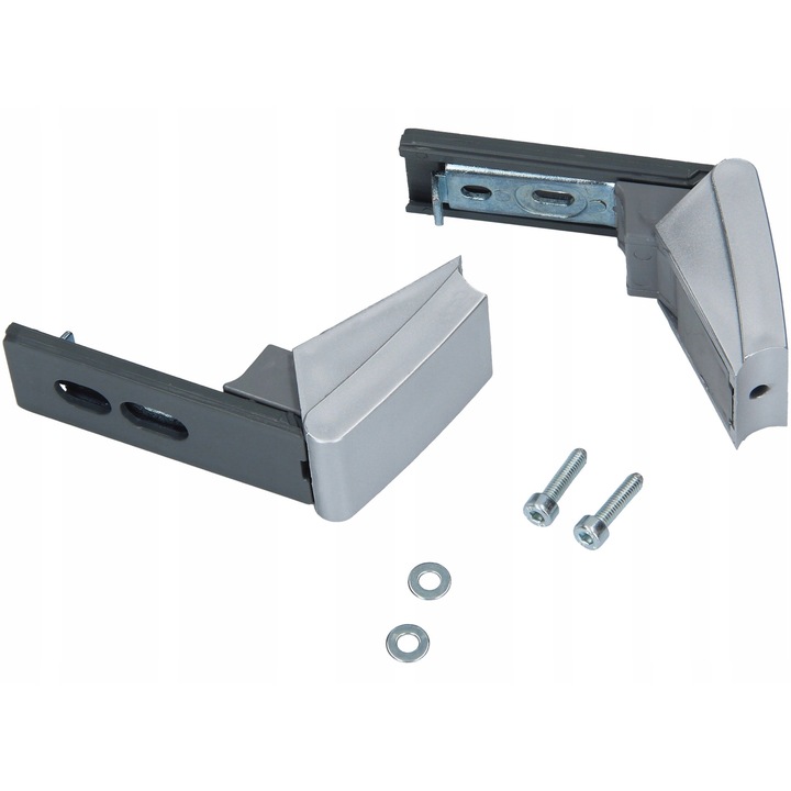 Set 2 bucati, suport usa frigider, As, plastic, argintiu, 70x30mm