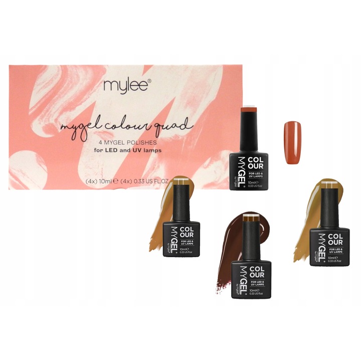 Set oje gel MyGel, 4x10ml, Mallow-Dramatic, vegan, pentru unghii naturale si artificiale