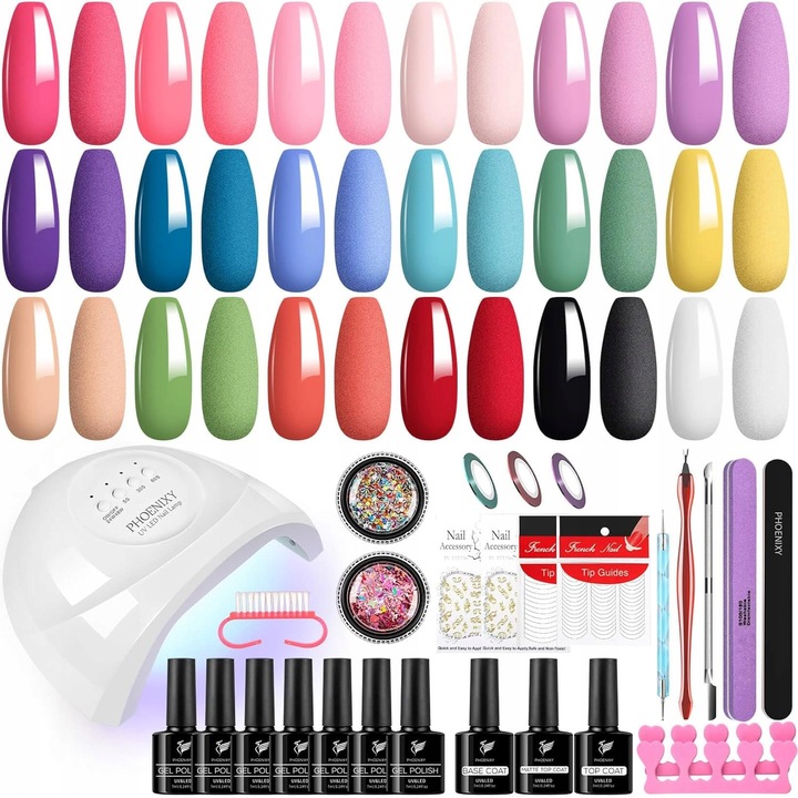 Set oje Phoenixy SS9008 18 bucati, UV/LED 48W, A++