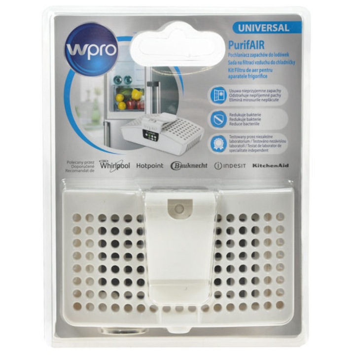 Purificator de aer pentru frigider Whirlpool PurifAIR, cu filtru Microban, 1 set