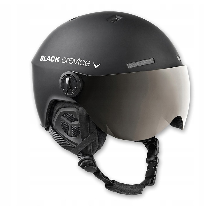 Casca de schi Black Crevice Gstaad, marimea S (51-54), respirabila, sistem de ventilatie, neagra