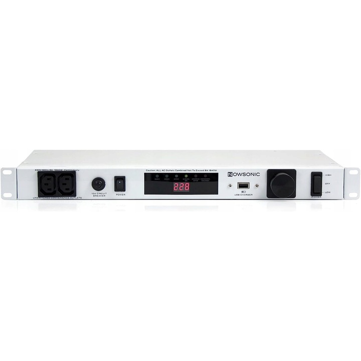 Sistem de distributie a energiei Nowsonic PowerPlant, 10 iesiri IEC, 170-230VAC, 483x45x230mm, 3,25kg